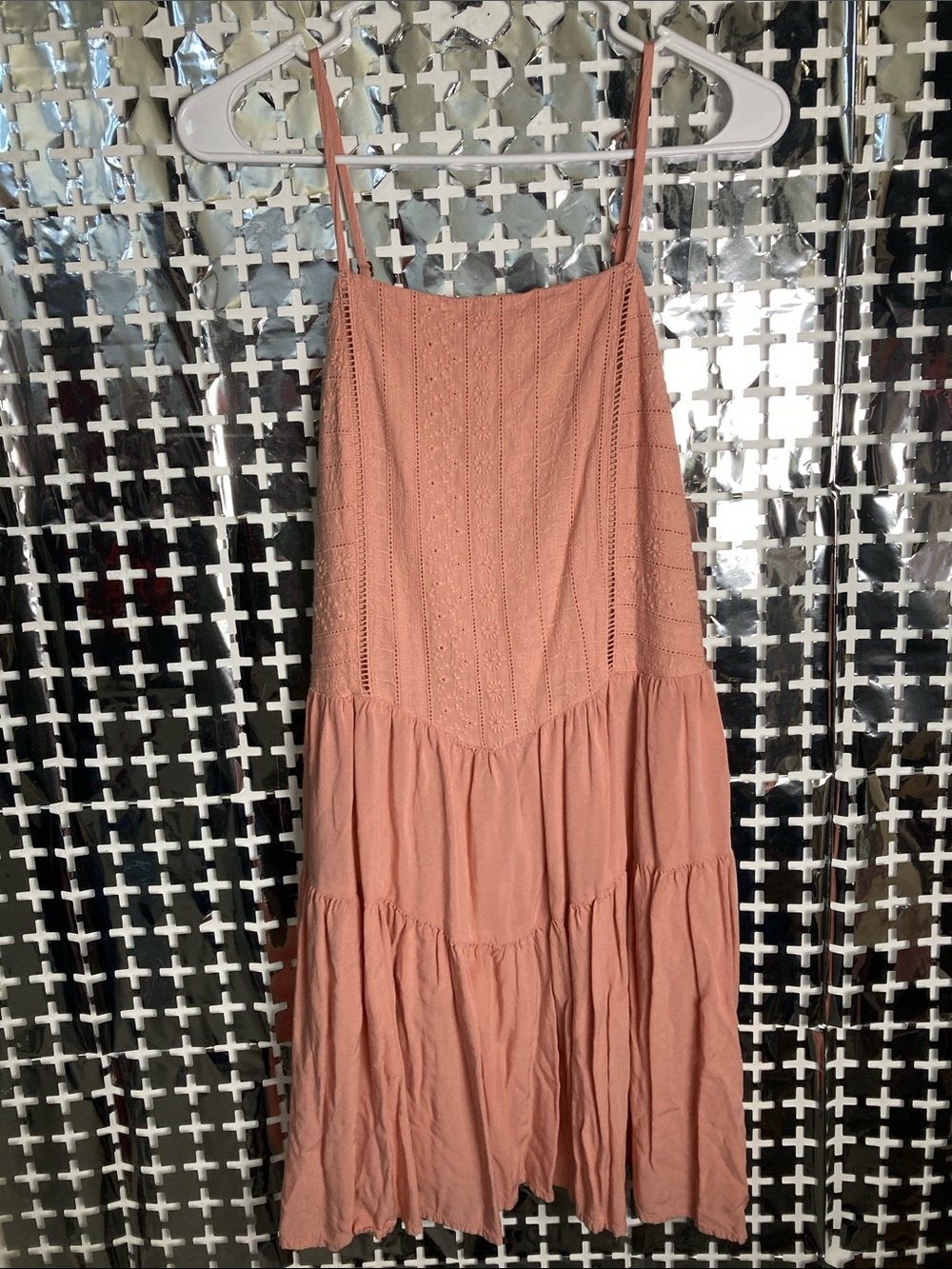 wild fable Rose Tiered Eyelet Mini Sundress